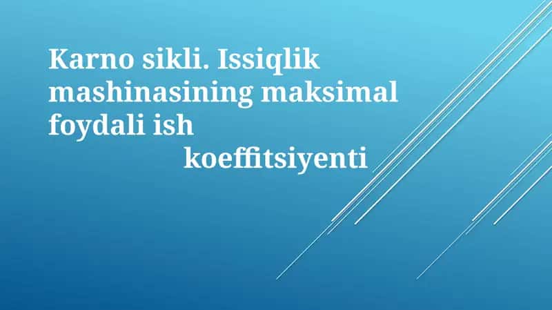 Karnosikli Issiqlik mashinasi