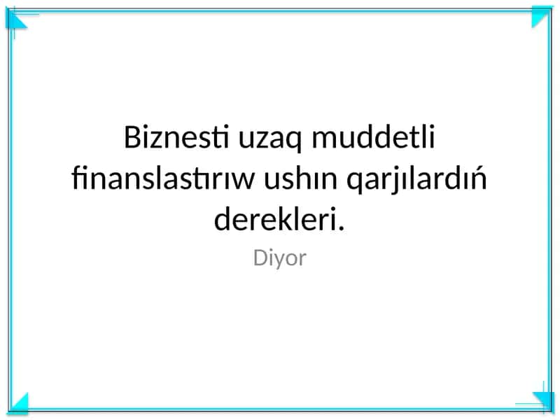 Biznes finanslastirish