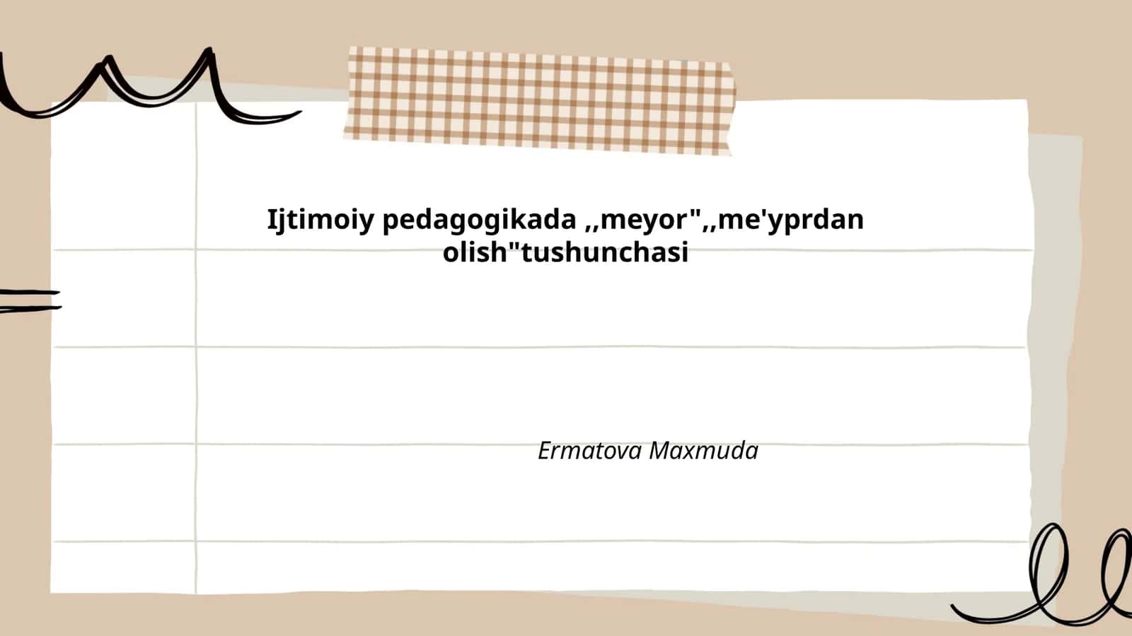 Ijtimoiy pedagogikada "me'yor" tushunchasi