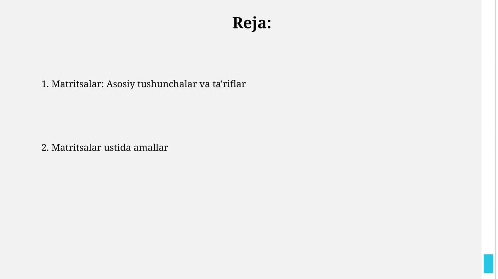 Matritsalar: Asosiy tushunchalar va ta'riflar