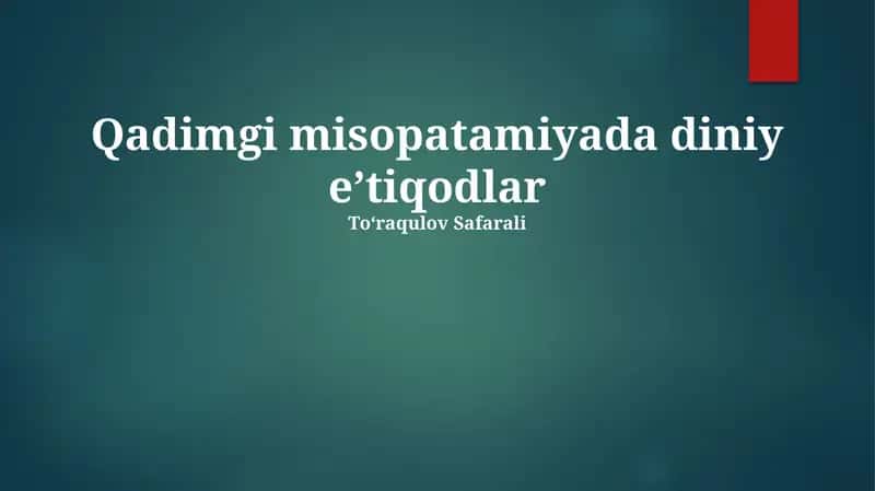 Qadimgi misopatamiyada diniy eʼtiqodlar