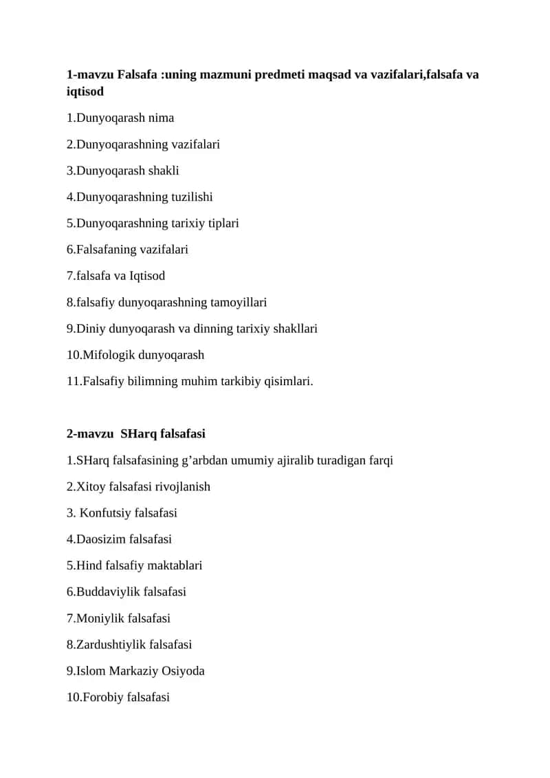 Falsafa va dunyoqarash