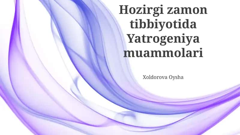 Yatrogeniya muammolari