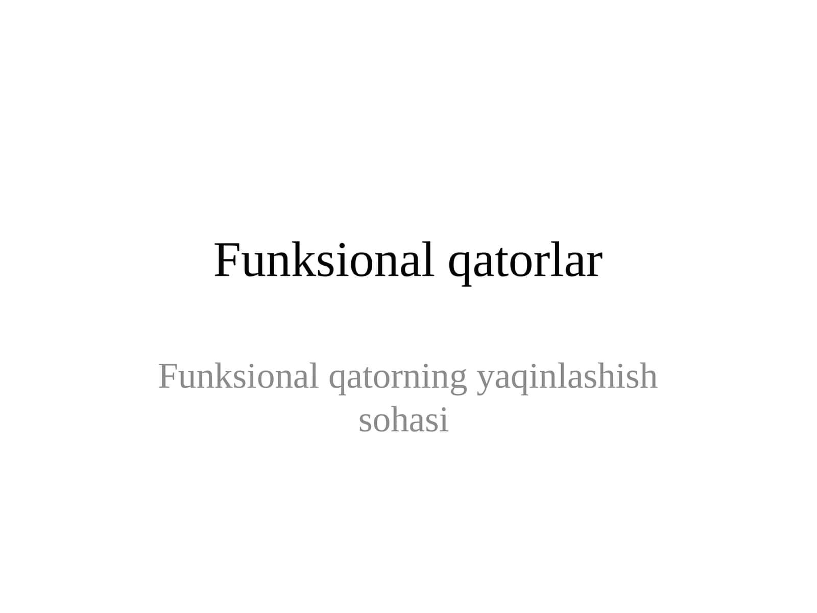 Funktsional qatorlar
