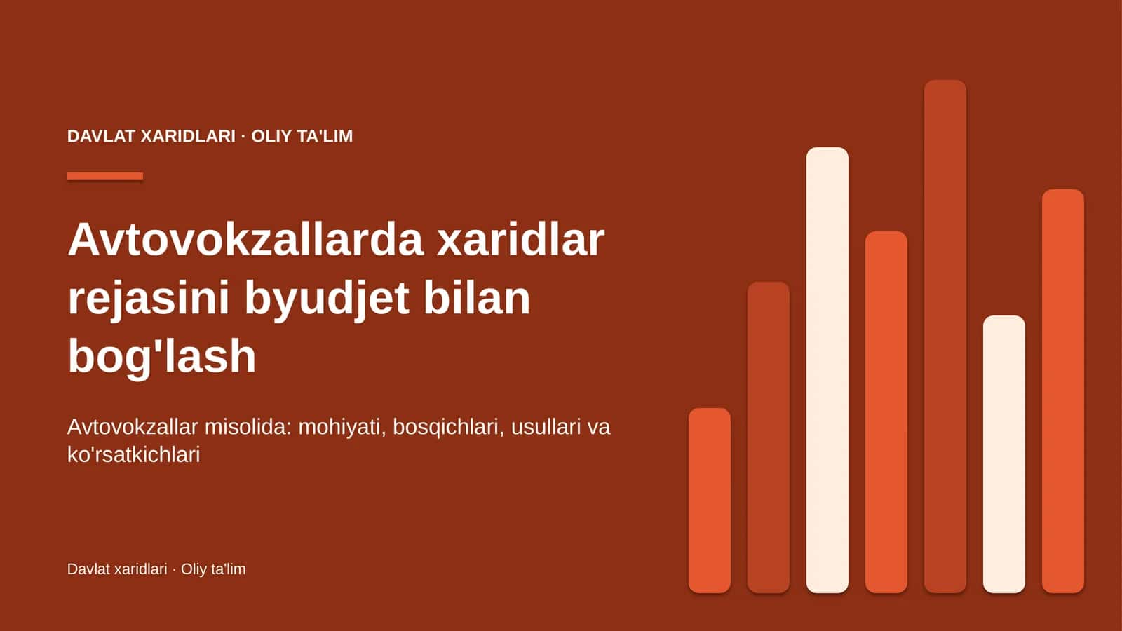 Avtovokzallarda xaridlar rejasini byudjet bilan bog'lash