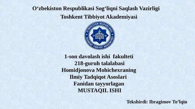 Ilmiy Adabiyotlar Tahlili