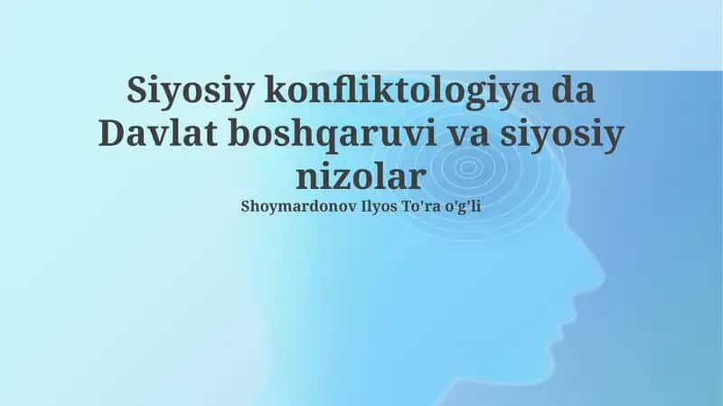 Siyosiy Konfliktologiya Asoslari