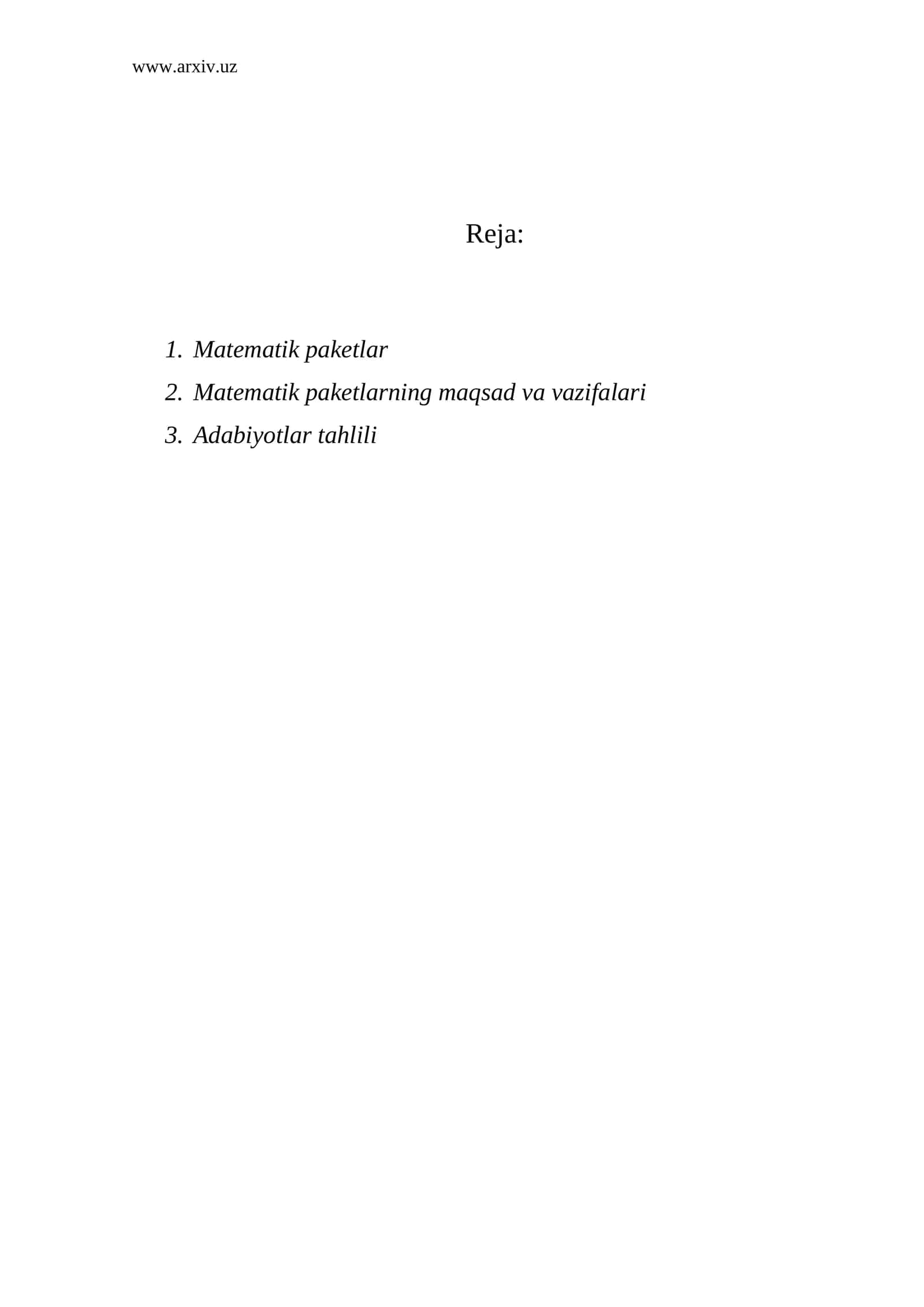 Matematik paketlar