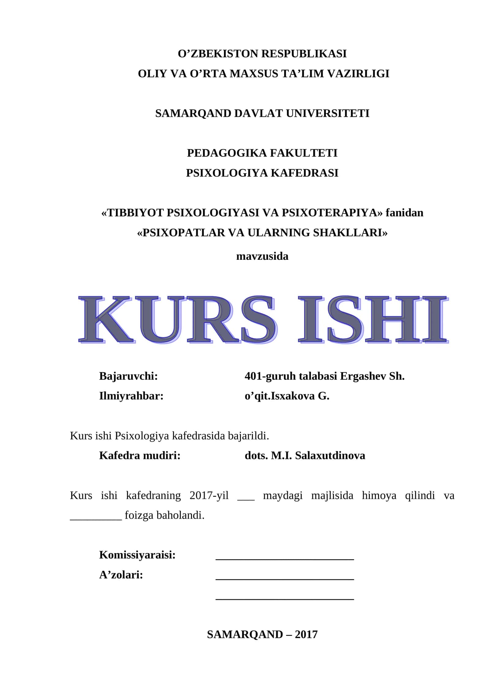 PSIXOPATLAR VA ULARNING SHAKLLARI