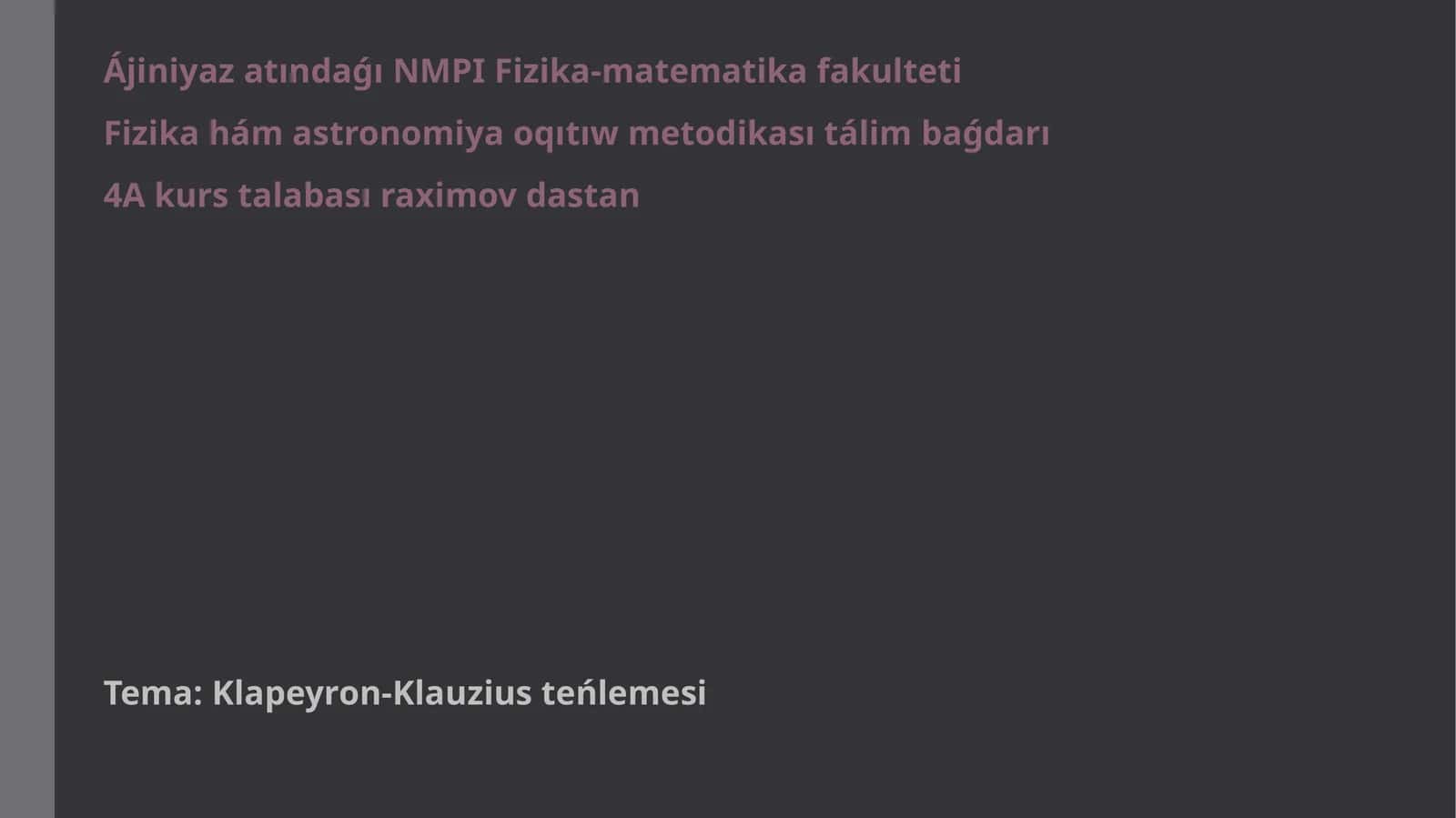 Klapeyron-Klauzius teńlemesi