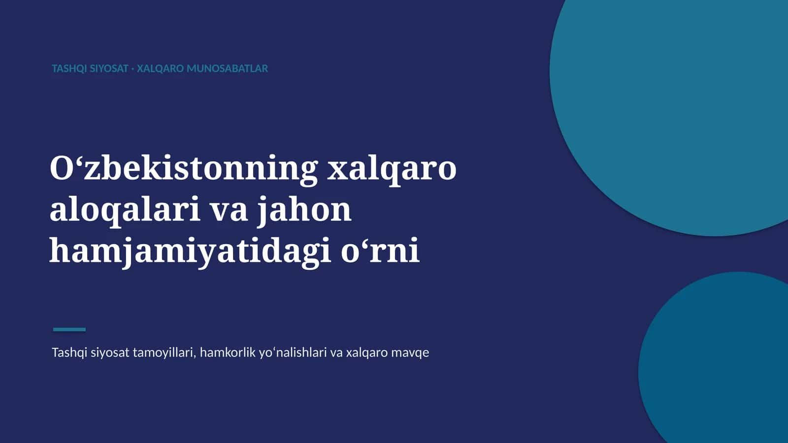 Xalqaro Munosabatlar