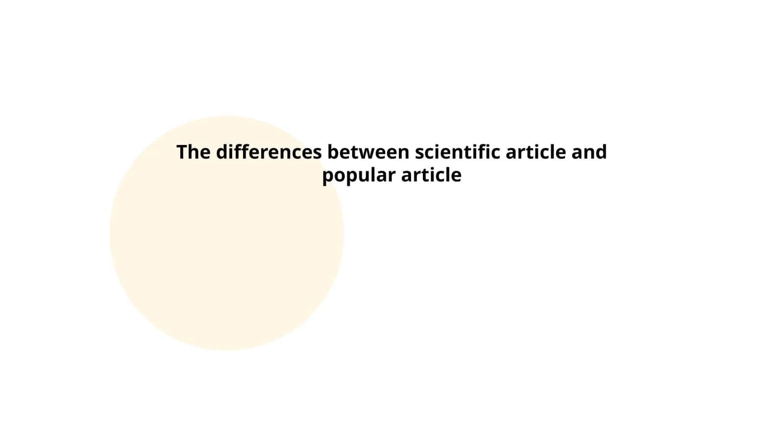 The differences between scientific article and popular article