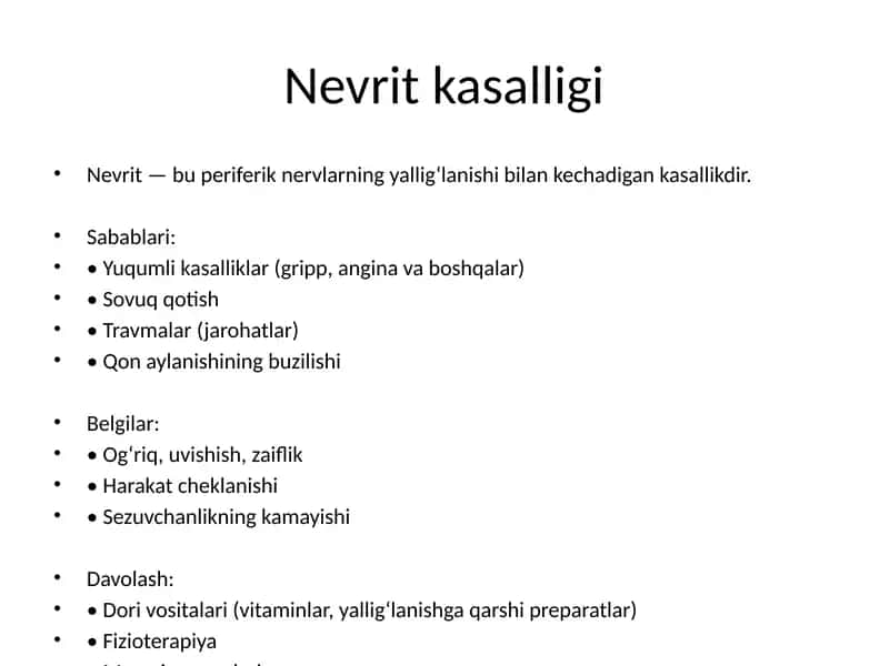 Nevrit kasalligi