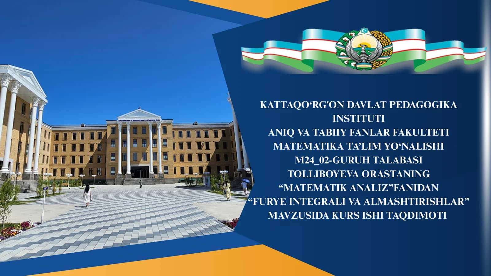 "FURYЕ INTEGRALI VA ALMASHTIRISHLAR"