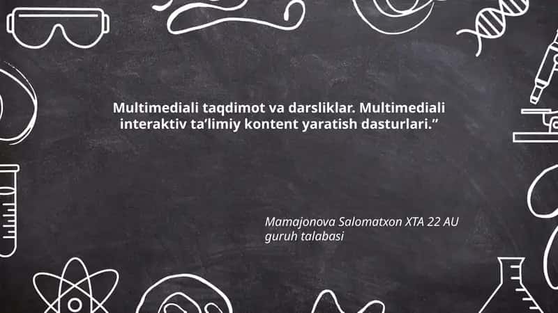 Multimediali taqdimot va darsliklar