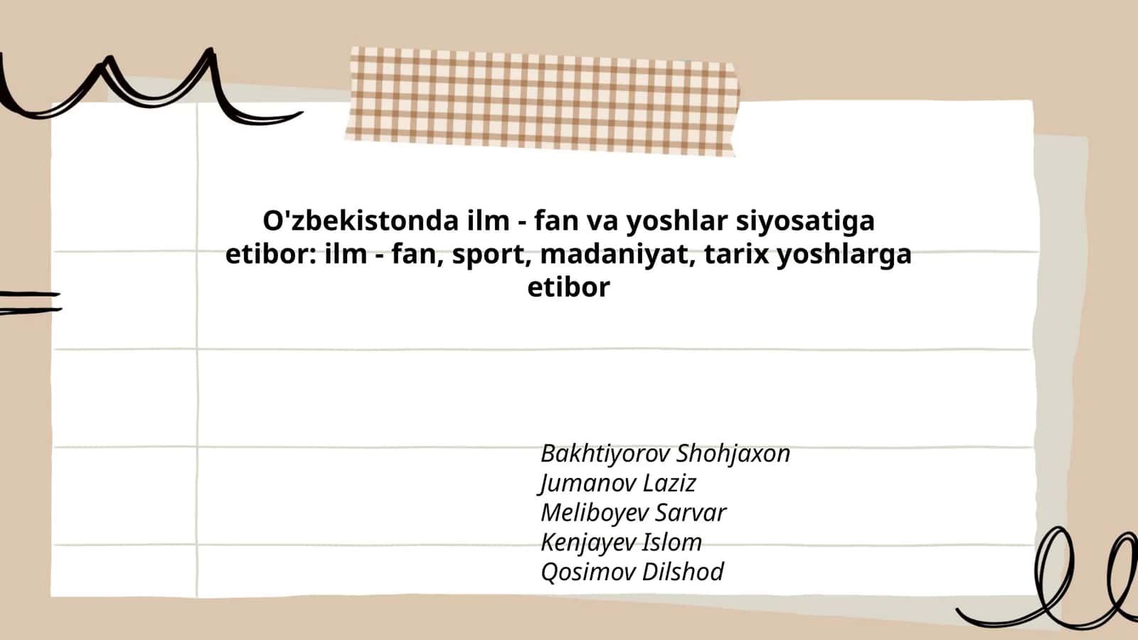 O'zbekistonda ilm - fan va yoshlar siyosatiga etibor