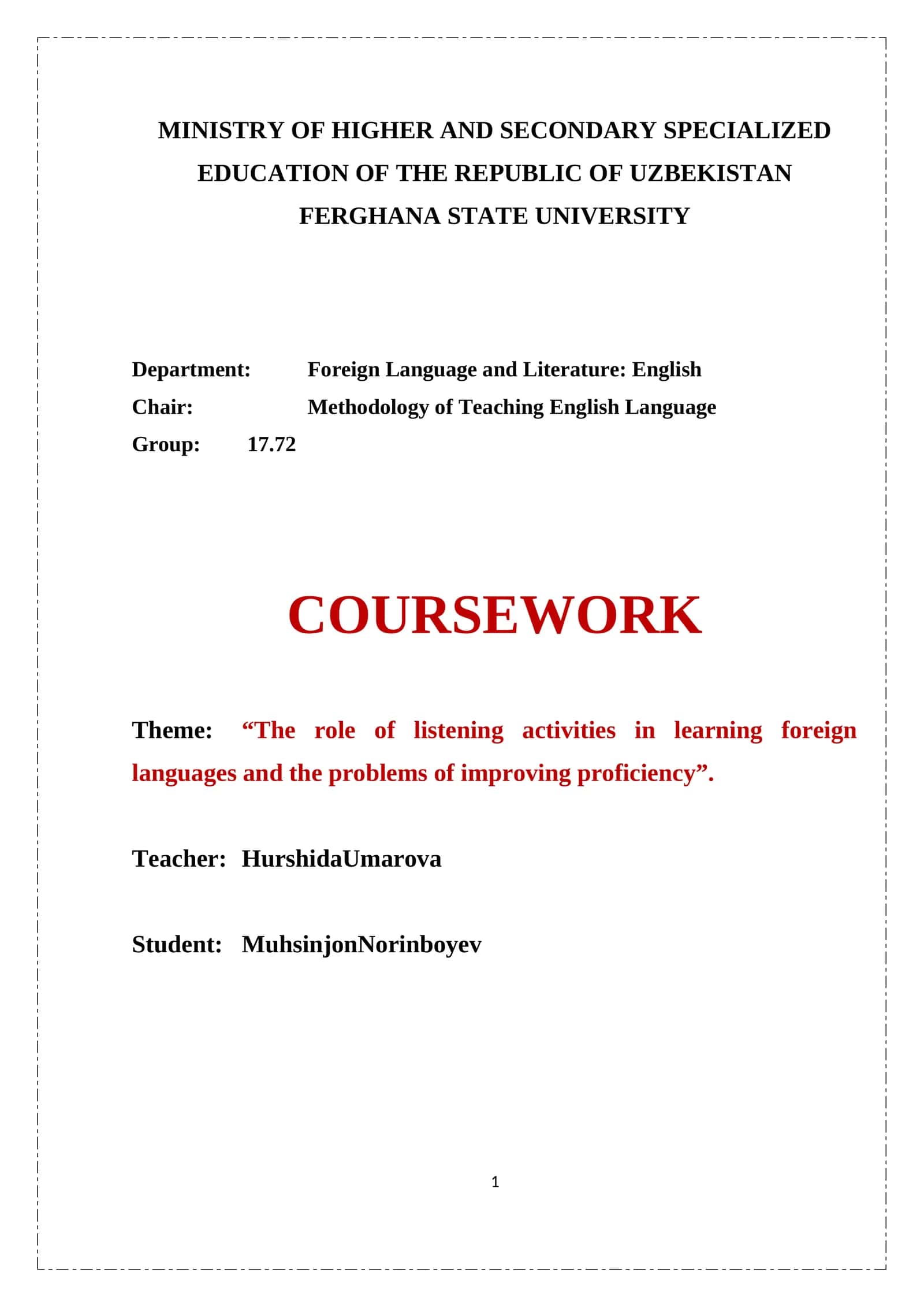 The role of listening activities in learning foreign languages and the problems of improving proficiency