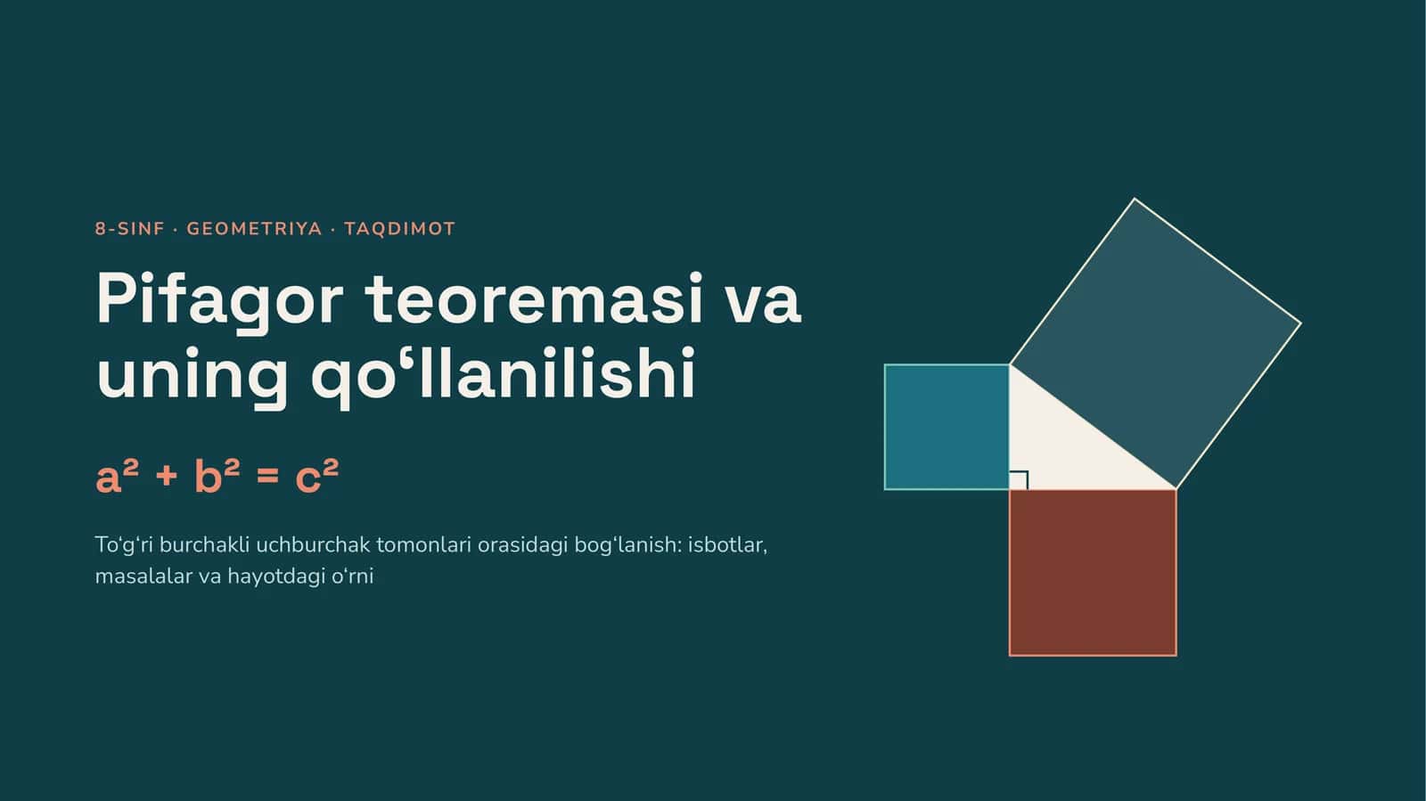 Pifagor teoremasi va uning qo‘llanilishi