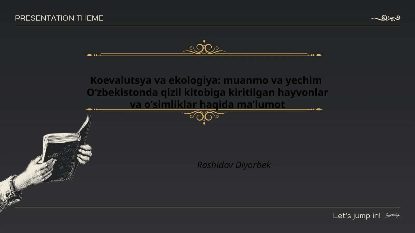 Koevalutsya va ekologiya: muanmo va yechim Oʻzbekistonda qizil kitobiga kiritilgan hayvonlar va oʻsimliklar haqida maʼlumot