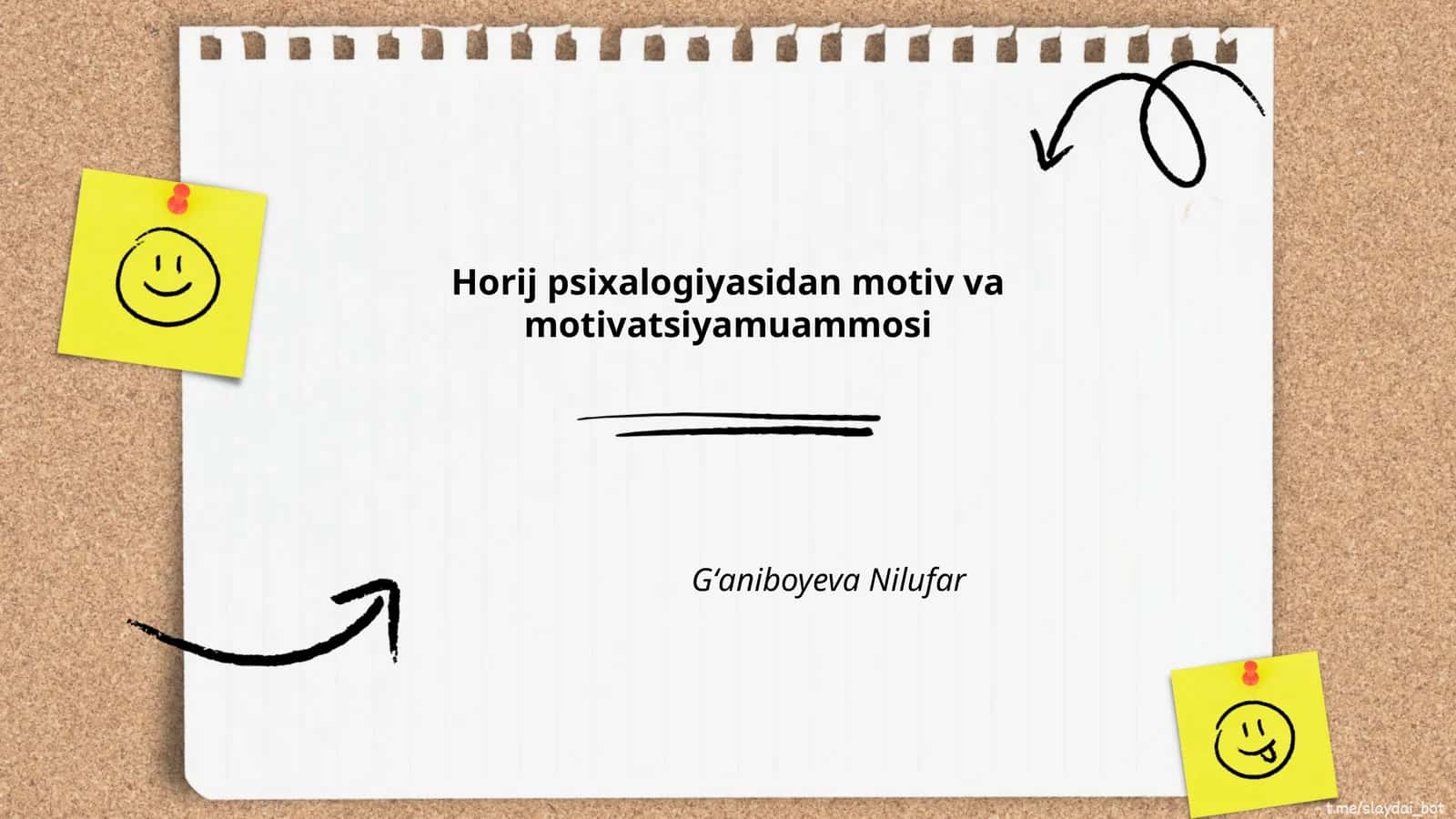 Horij psixalogiyasidan motiv va motivatsiyamuammosi