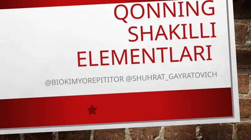 Qonning shakilli elementlari