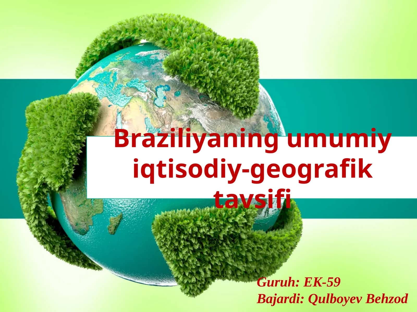 Braziliyaning umumiy iqtisodiy-geografik tavsi