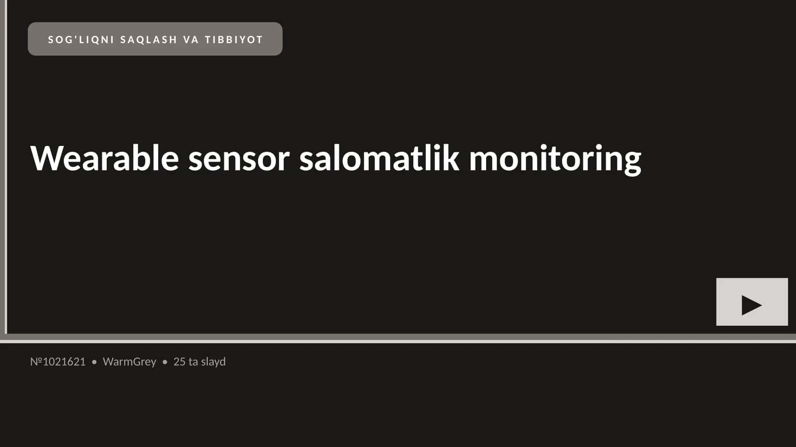 Wearable sensor salomatlik monitoring