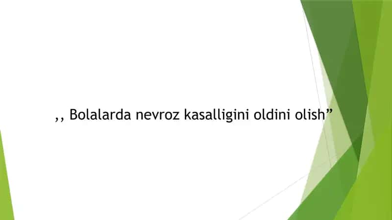 NEVROZ — RIVOJLANISH SABABLARI VA MEXANIZMLARI