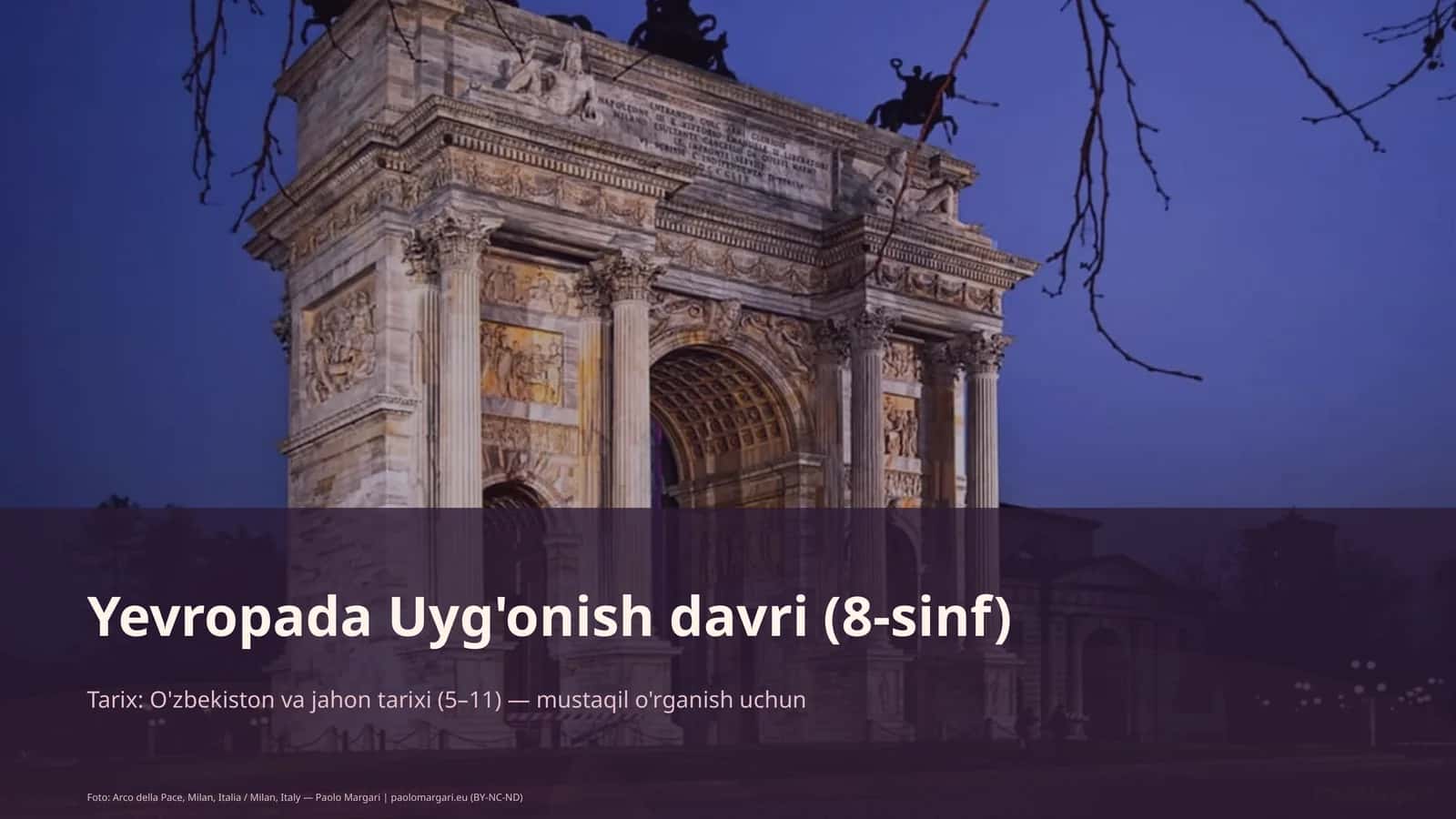 Yevropada Uyg'onish davri (8-sinf)