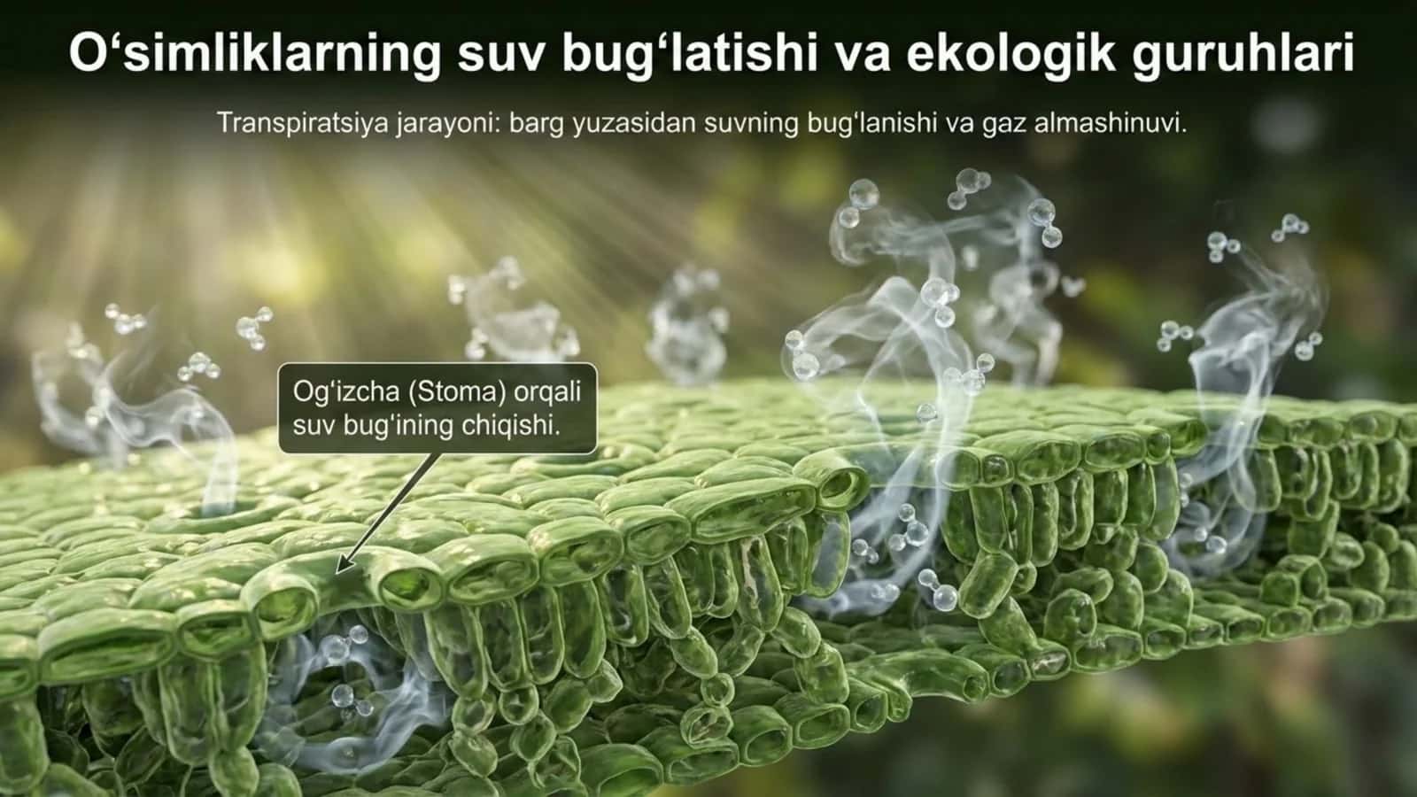 O'simliklarning suv bug'latishi va ekologik guruhlari