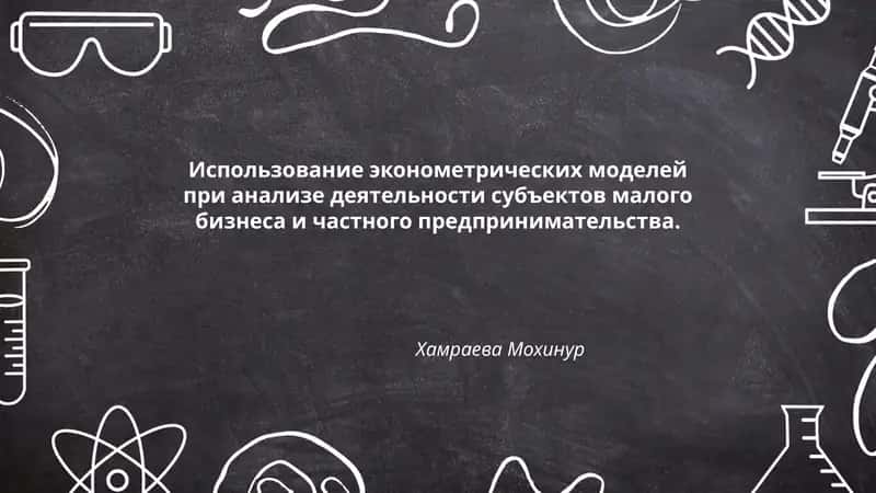 Использование эконометрических моделей при анализе деятельности субъектов малого бизнеса и частного предпринимательства