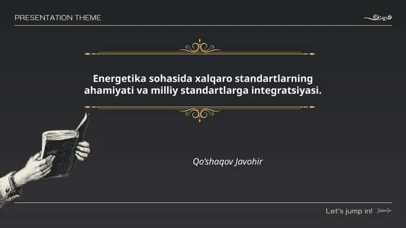 Energetika sohasida xalqaro standartlarning ahamiyati va milliy standartlarga integratsiyasi