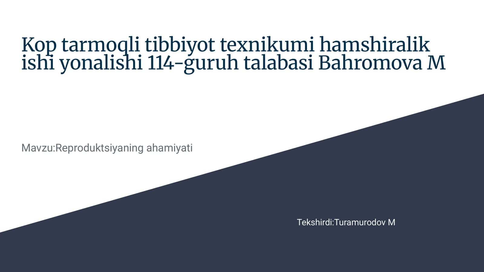 Reproduksiyoning ahamiyati