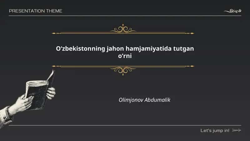 Oʻzbekistonning jahon hamjamiyatida tutgan oʻrni