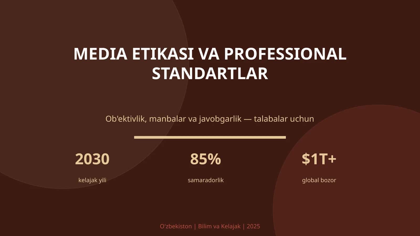 MEDIA ETIKASI VA PROFESSIONAL STANDARTLAR