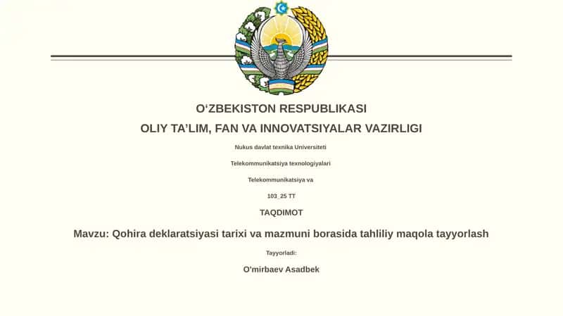 Qohira deklaratsiyasi