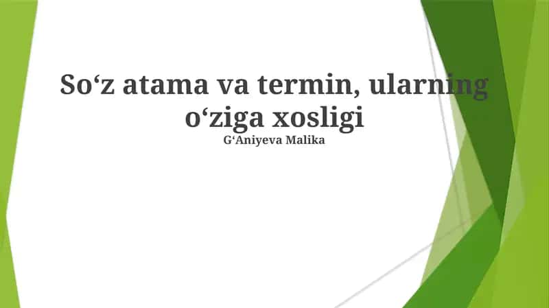 Soʻz atama va termin, ularning oʻziga xosligi