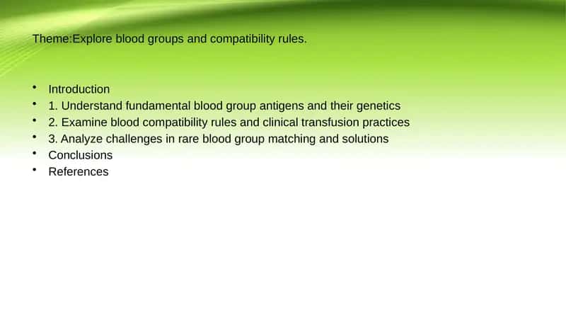 Explore blood groups and compatibility rules