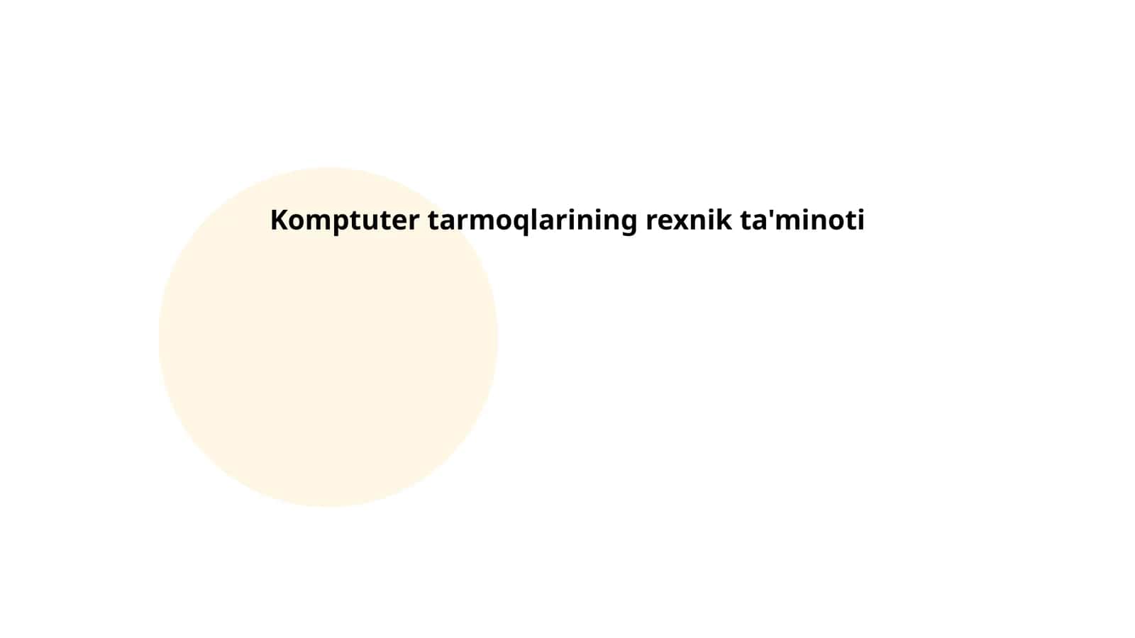 Komptuter tarmoqlarining rexnik ta'minoti