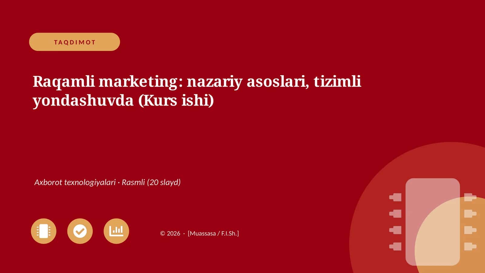 Raqamli marketing: nazariy asoslari, tizimli yondashuvda (Kurs ishi)