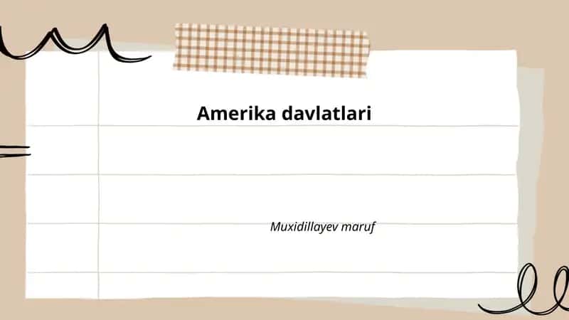 Amerika davlatlari Muxidillayev maruf