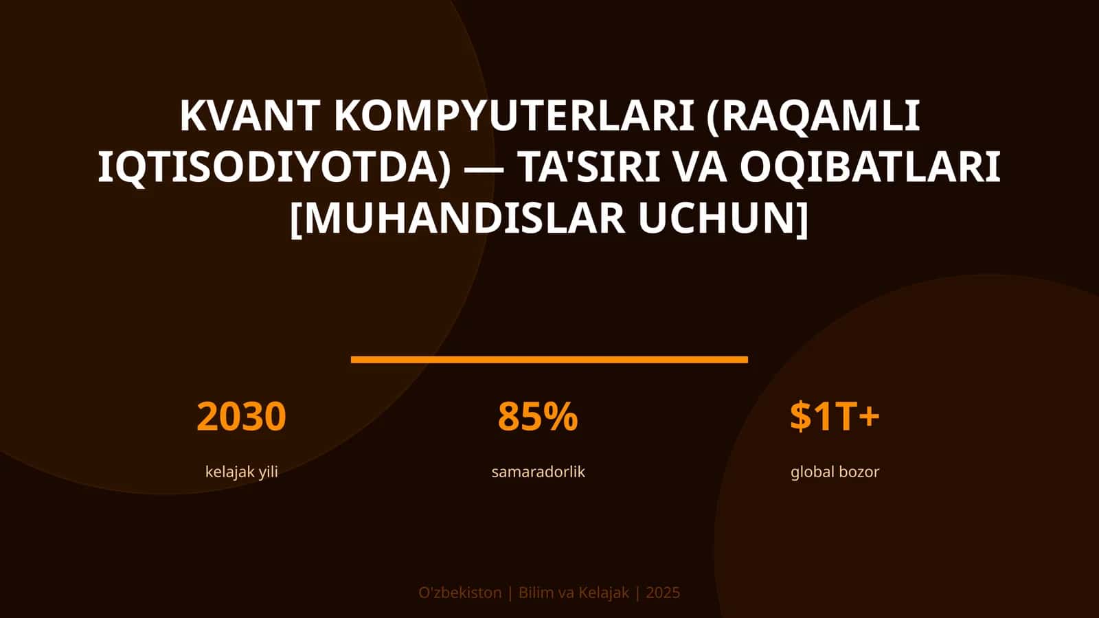 KVANT KOMPYUTERLARI (RAQAMLI IQTISODIYOTDA) — TA'SIRI VA OQIBATLARI [MUHANDISLAR UCHUN]