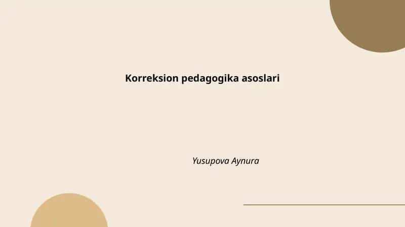 Korreksion pedagogika asoslari