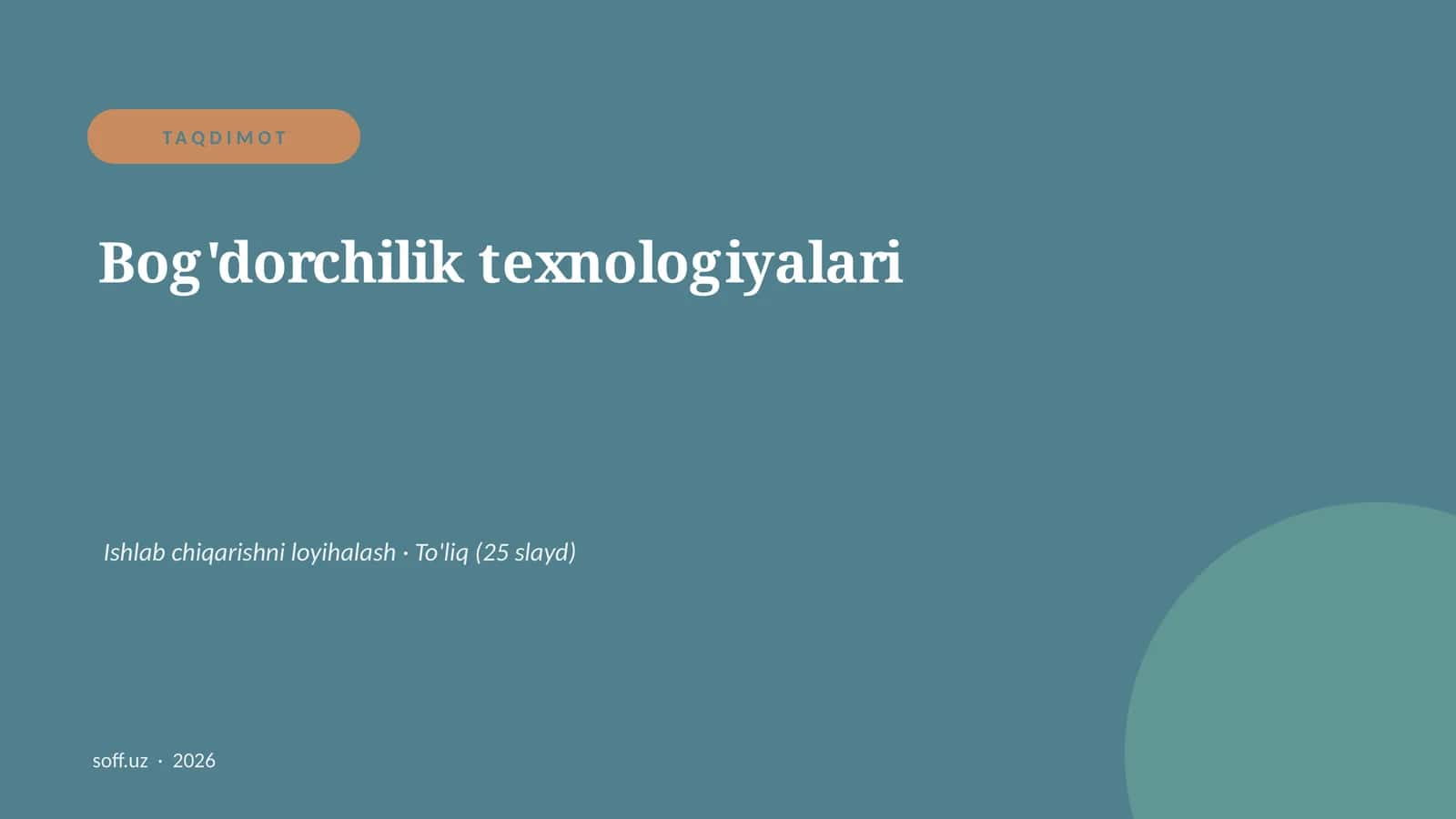 Bog'dorchilik texnologiyalari