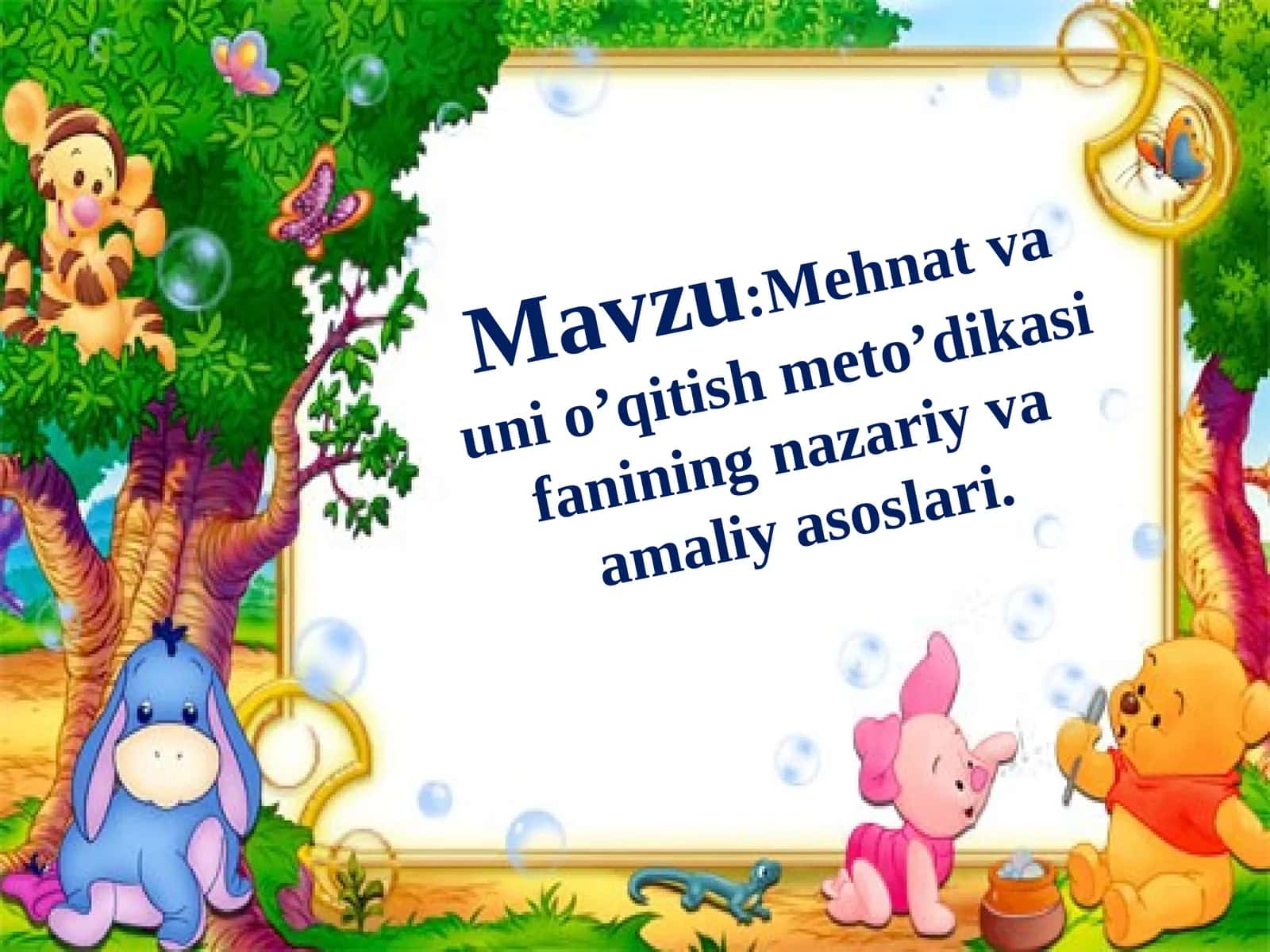 Mehnat va uni o’qitish meto’dikasi fanining nazariy va amaliy asoslari