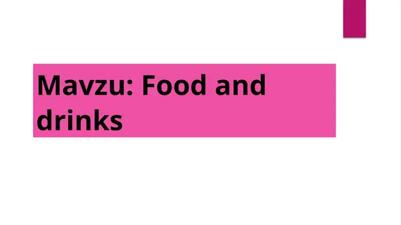 Food and drinks
