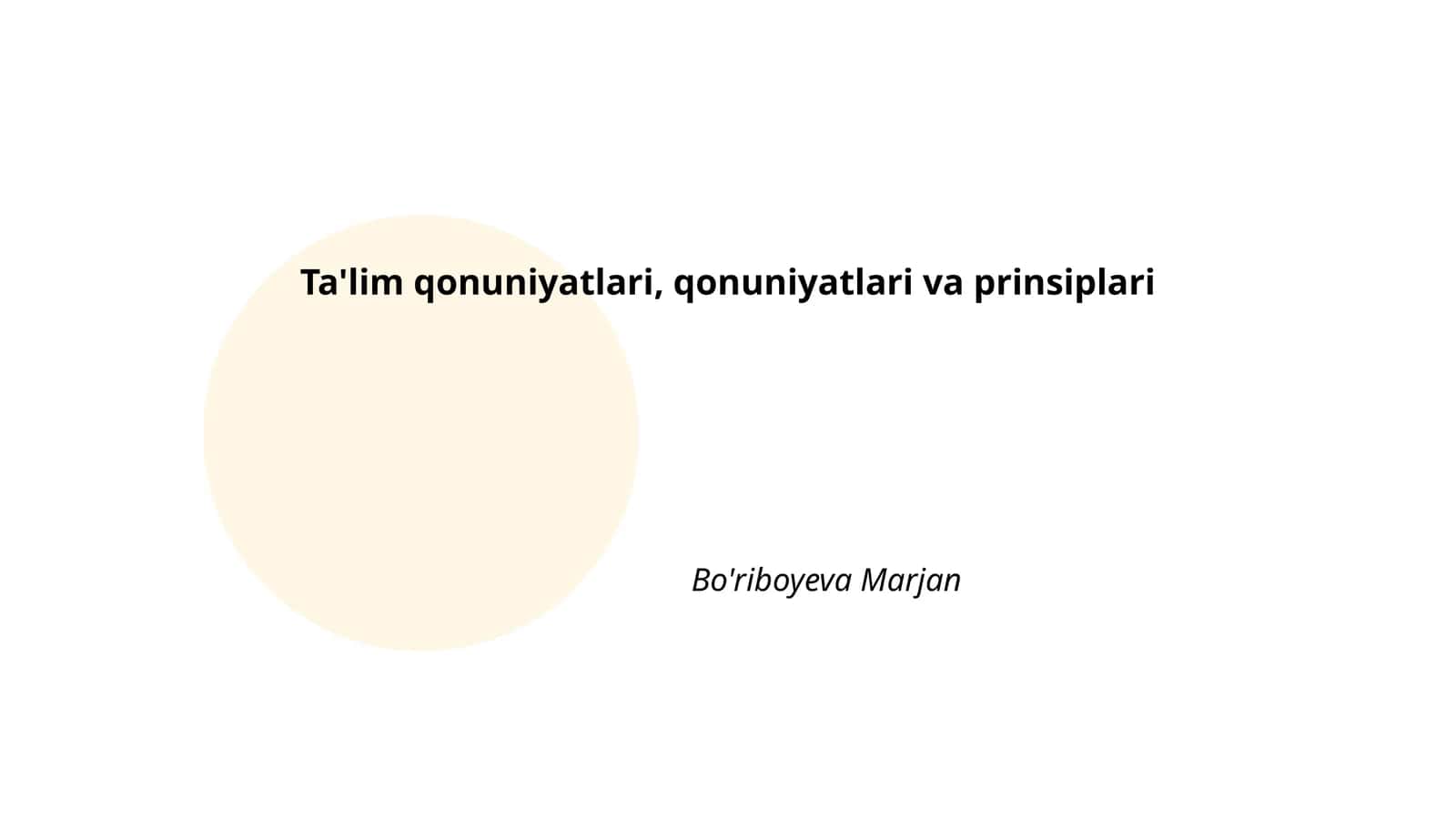 Ta'lim qonuniyatlari, qonuniyatlari va prinsiplari