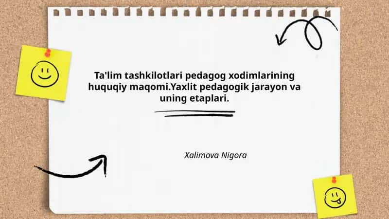 Pedagogik jarayon va uning etaplari