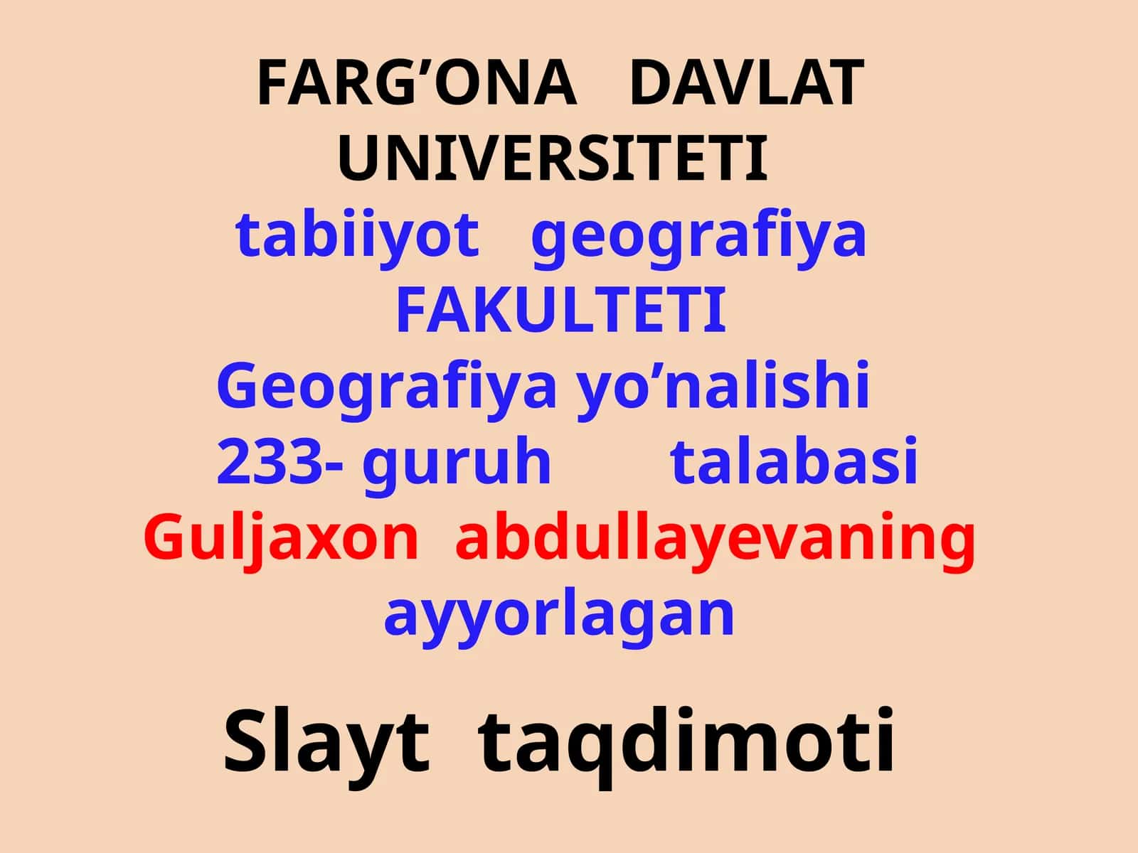 Slait taqdimoti