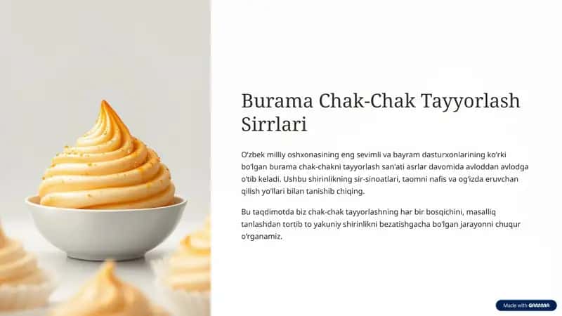 Burama Chak-Chak Tayyorlash Sirrlari